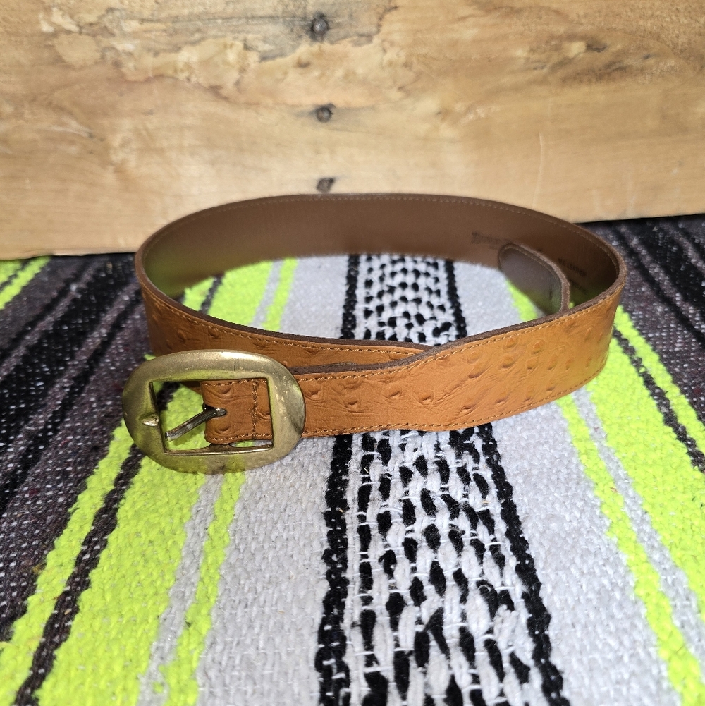 Banana Republic Brown Leather Belt with Gold Buckle